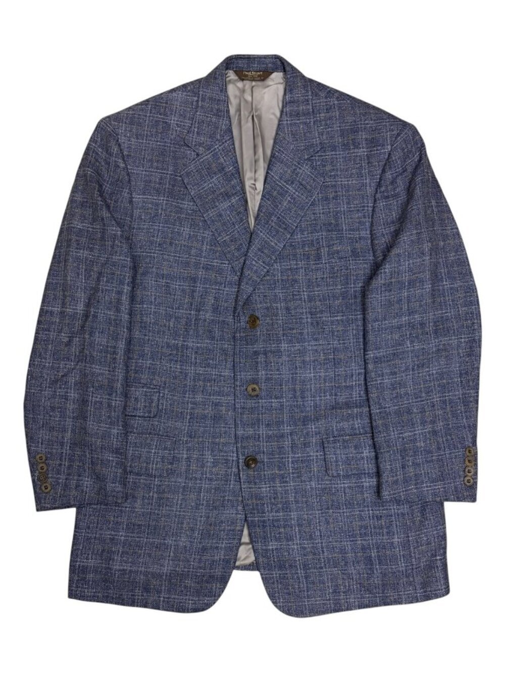 $1,000 PAUL STUART Vintage SILK Blazer Sport Coat WOOL LINEN Plaid Jacket Men 42